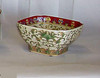 Chinese Red and Fern Green - Luxury Handmade Reproduction Chinese Porcelain - 8 Inch Curved Corner Bowl Style 180