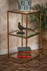 Iron Bamboo - Three Tier Beveled Glass Etagere - 31 Inch Square Shape - Antiqued Gold Finish