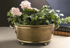 Tapered Oval - Indian Brass Container - 18.5 Inch Planter - Antique Brass Finish