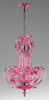 Transparent Tourmaline Scroll Contemporary Glass Chandelier