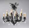 18th Century Sixteen Light Solid Brass and Lead Crystal - 33 Inch Chandelier - Aged Bronze Finish