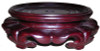 Fancy Low Profile Carved Wood Lotus Stand for Porcelain, 07.5 Inch Seat