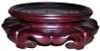 Fancy Low Profile Carved Wood Lotus Stand for Porcelain, 11 Inch Seat