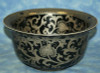 Ebony Black and Gold Lotus Scroll - Luxury Handmade Reproduction Chinese Porcelain - 10 Inch Round Bell Shaped Bowl Style 39