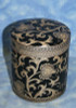 Ebony Black and Gold Lotus Scroll - Luxury Handmade Reproduction Chinese Porcelain - 6 inch Decorative Container - Style 29