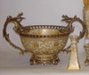 Ivory and Gold Lotus Scroll Arabesque with Gilded Brass Ormolu - Luxury Handmade Reproduction Chinese Porcelain - Statement 23 Inch Centerpiece Bowl - Style T78 Ivory and Gold Lotus Scroll Arabesque with Gilded Brass Ormolu - Luxury Handmade Reproduction Chinese Porcelain - Statement 23 Inch Centerpiece Bowl - Style T78
