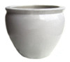 White Ivory Decorator Crackle - Luxury Hand Painted Chinese Porcelain - 22 Inch Fish Bowl | Fishbowl | Planter | Dining Table Base Style 35