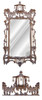 #Classic Elements 62"t X 31"w x 4"d Rectangular Shape Beveled Glass Chinese Chippendale Reproduction Mirror, Custom Antique Gold Finish, 6880