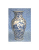 Blue and White Pagoda - Luxury Handmade Reproduction Chinese Porcelain - 14 Inch Mantel Vase | Jardiniere - Style 3