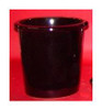 Ebony Black Glaze Decorator Solid, Luxury Handmade Chinese Porcelain, 10 Inch Wastebasket Style 922