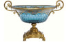 A Luxe Life Finely Finished Cut Crystal Glass and Gilt Bronze Ormolu, 15 Inch Dish Centerpiece | Pedestal Bowl