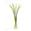 High End Natural Look, Contemporary 38 Inch Silk Flower Arrangement, Calla Lilies, Clear Glass Vase with Acrylic Water