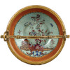 Fantasia Pattern - Luxury Hand Painted Chinese Porcelain and Gilt Brass Ormolu - 4t X 7w X 6dia. Decorative Basket Dish