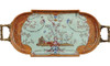 Fantasia Pattern, Luxury Hand Painted Chinese Porcelain and Gilt Brass Ormolu, 2.5t X 19L X 8d, Decorative Tray