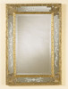 Classic Rocaille - Rectangular 45 Inch Etched and Beveled Glass Mirror - Gold Leaf Finish