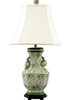 Classic Fern Pattern - Luxury Hand Painted Chinese Porcelain - 29 Inch Tabletop Lamp