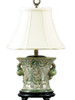 Classic Fern Pattern - Luxury Hand Painted Chinese Porcelain - 16 Inch Tabletop Lamp