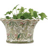 Classic Fern Pattern, Luxury Hand Painted Chinese Porcelain, 10 Inch Tabletop Planter