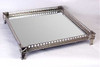 Square Footed Gallery Tray - Mirror Bottom - Pewter Finish