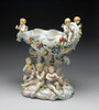 Meissen Style Tabletop, 13t x 11L x 7.5d Porcelain Compotier | Pedestal Cassolette Urn - Vase | Raised Bowl