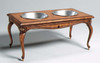 The Pampered Pet Mahogany Hardwood and Brass - 18 Inch Food Table - Wood Tone Finish