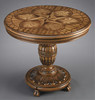 Round Marquetry - 34.5 Inch Pedestal Accent End Table