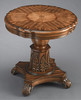 Round Marquetry - 26 Inch Pedestal - Scalloped Accent End Table