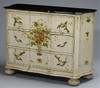 Hand Painted - 48 Inch Marble Top Dresser - Floral Motif