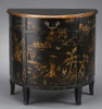 Hand Painted - 32 Inch Accent Demilune Chest - Chinoiserie Design