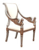 Custom Decorator - Hardwood Hand Carved - Empire Style 40.6 Inch Accent Arm Chair - Upholstered Back & Seat