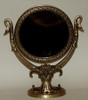 Elegant Empress Josephine - 19th Century Reproduction French Empire Swan Design - 16 Inch Round Vanity, Dressing Table Mirror - Antique Brass Finish