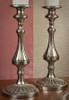 Fluted Column, Brass Pillar Candle Pair, 17 Inch Classic Candlestick, Antique Silver Finish