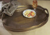 Oval Scalloped Edge Gallery Tray in Antique Brass, 25L X 18W