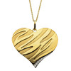 White Diamond & Gold Heart Pendant Necklace