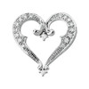 White Diamond & Gold Heart Slide Pendant