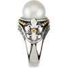 Supreme Sterling Silver 925 | Gold Freshwater Cultured Pearl Fleur de Lis Ring