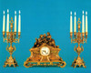 2021: #Antique French Style Garniture, Brass Ormolu, Victor Hugo's Summer Courtship, French Mantel, Table Clock & 5 Light Candelabra Set, Polychrome and French Gold Gilt Patina, Handmade Reproduction of a 17th, 18th Century Dore Bronze Antique, 6723