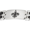 New Orleans Saints Logo Stainless Steel & Rubber Bracelet