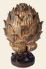 Golden Artichoke Decorative Box - 10.5 Inch Tabletop Ornament