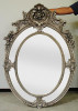 Oval Rococo Louis XV Style Floral & Scalloped Shell Gilt Wood & Gesso Mirror