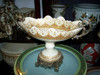 Neo Classical Ivory and Gold - Luxury Handmade Reproduction Chinese Porcelain and Gilt Brass Ormolu - 19 Inch Footed Flower Bowl | Centerpiece - Style B358
