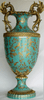 A Teal Blue and Gold Pagoda - Luxury Handmade Reproduction Chinese Porcelain and Gilt Brass Ormolu - 32 Inch Palace Vase | Floor Jardiniere - Style A939