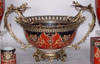 Imperial Red and Ebony Black - Luxury Handmade Reproduction Chinese Porcelain and Gilt Brass Ormolu - 23 Inch Centerpiece Bowl - Style T78