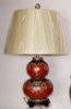 Imperial Red and Ebony Black - Luxury Handmade Reproduction Chinese Porcelain - 24 Inch Tabletop Lamp - Style 34CL