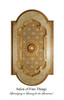 Architectural Accents Floral Relief, 1269 Gilt & Damask Oblong Decorative Ceiling Medallion, 7'10"L x 4'3"w x 3" Thick