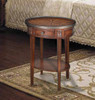 Oval Shape - 33 Inch Marquetry Accent End Table