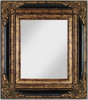 Low Contrast Black & Dark Gold, 5.5/8" Wide Frame, Oversized Drama Bevel Glass Mirror 21.25" x 19.25", 1133