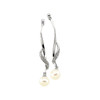 White Freshwater Near Round Cultured Pearl & Gold - Diamond Dangle Earrings 1003 .TS. 62781