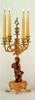 2021 Polychrome Italian Brass Ormolu, 21.25", Five light Candelabra Right & Left Facing Set, French Gold Gilt - Handmade Reproduction of a 17th, 18th Century Dore Bronze Antique, 6678