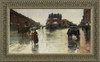 Rainy Day, Boston - Childe Hassam - Framed Canvas Artwork 927  33" x 54"